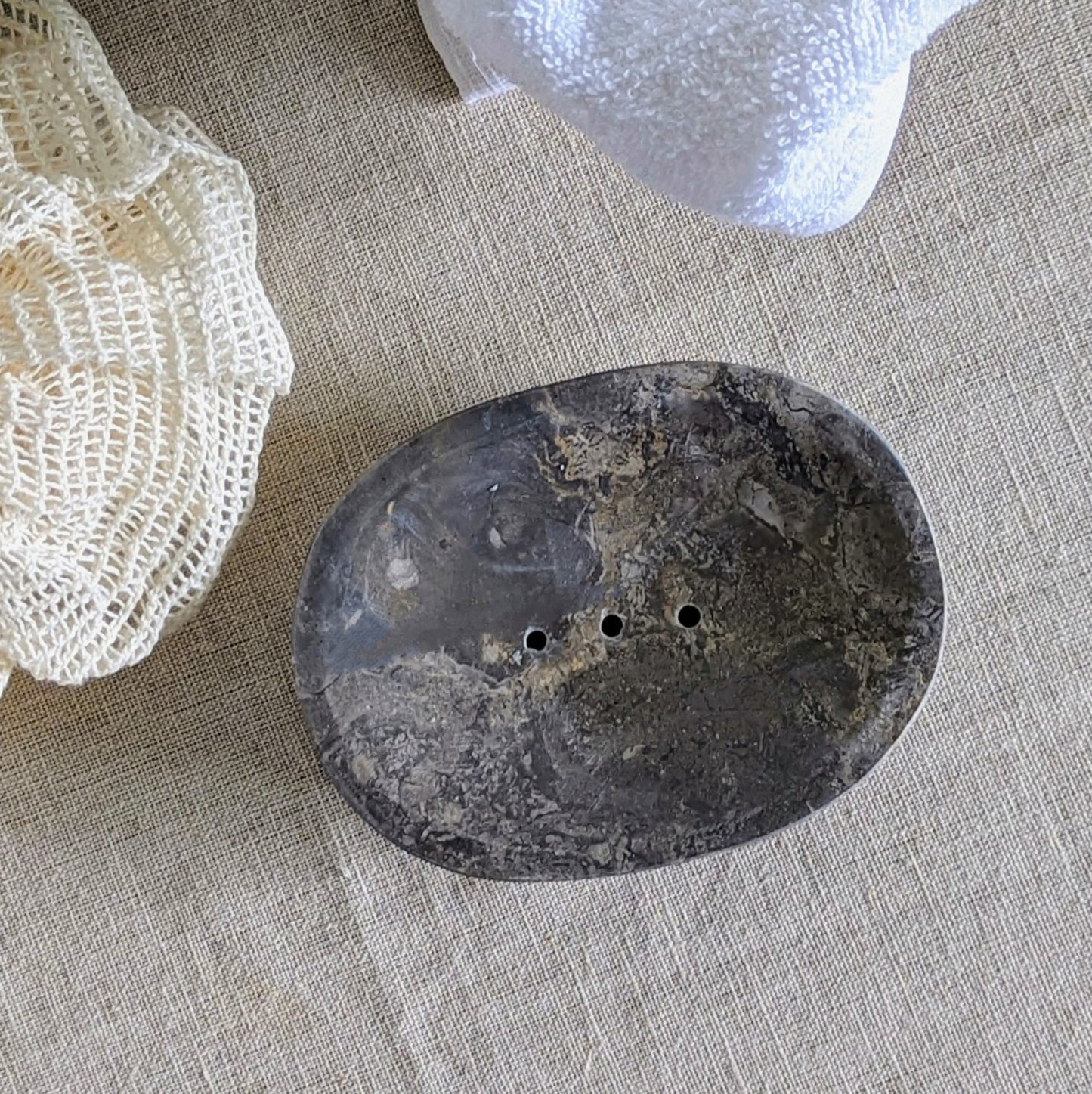 Grey Marble Soap Dish