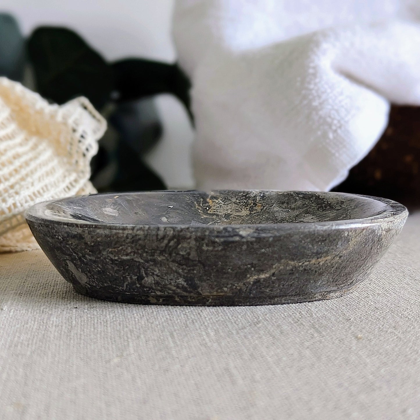 Grey Marble Soap Dish