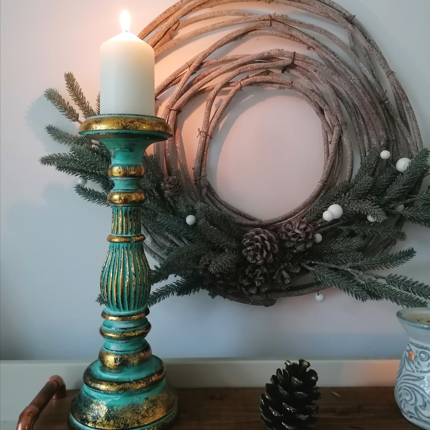 Wooden Candlestick - LV Apothecary