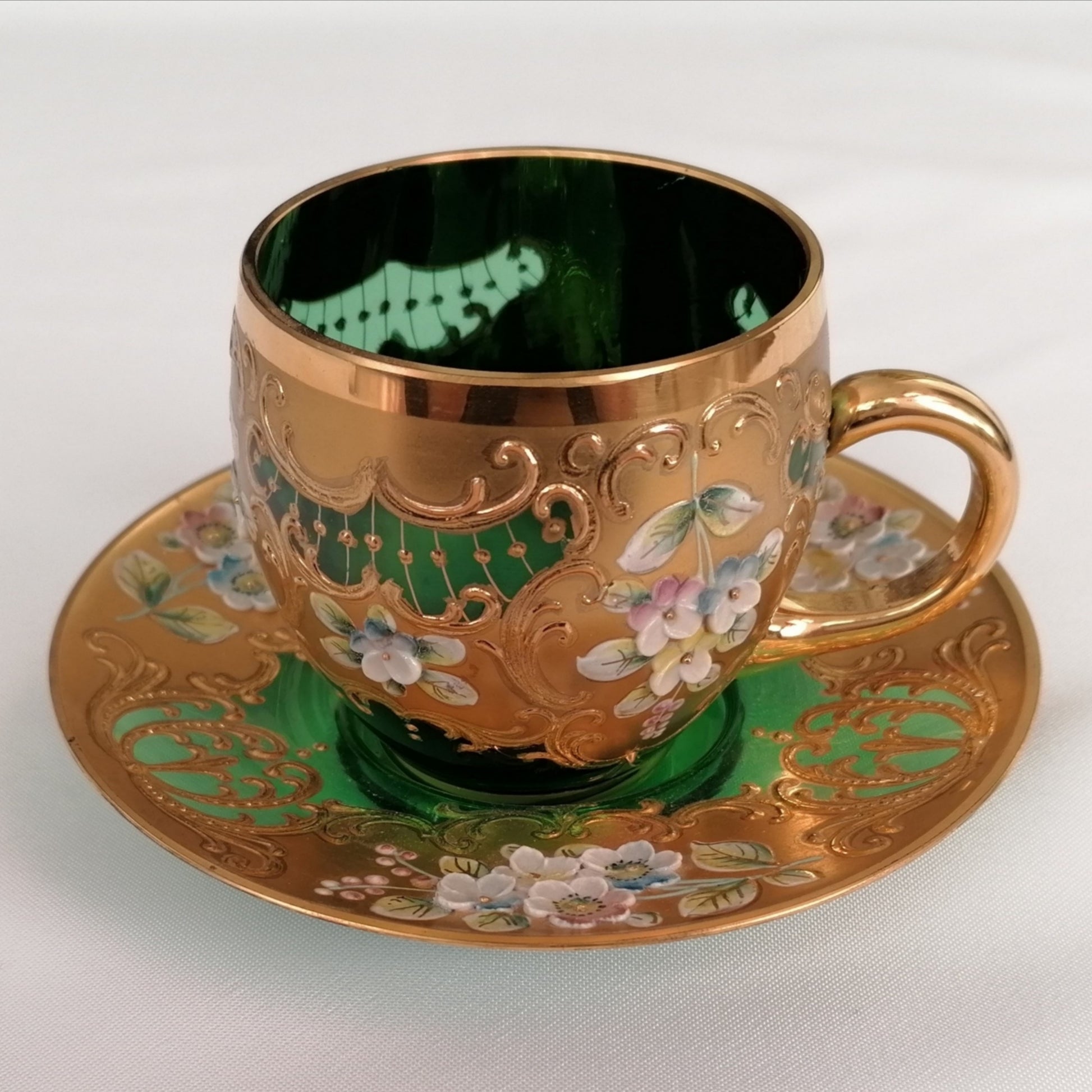 Vintage Glass Cup & Saucer - LV Apothecary