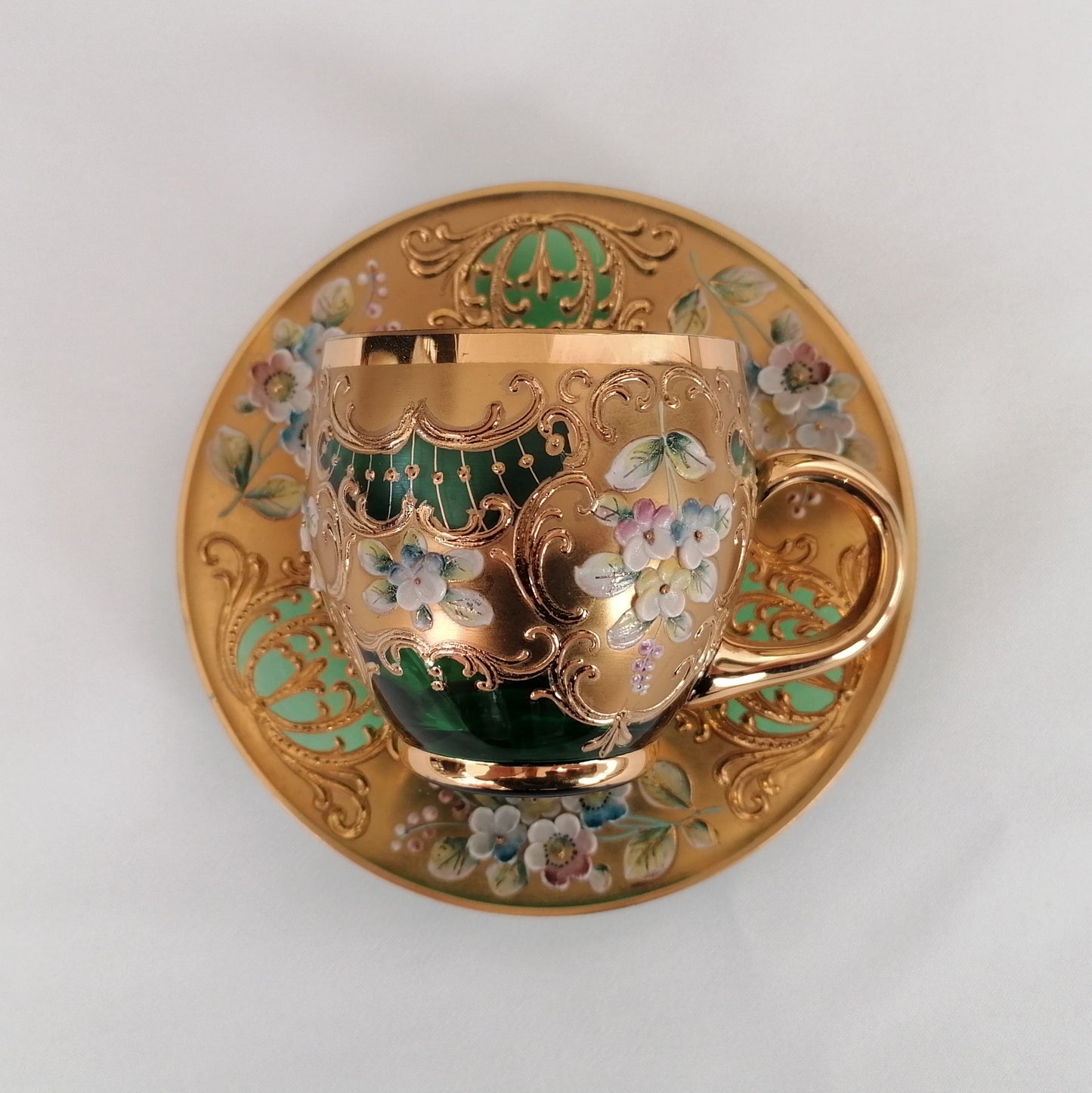 Vintage Glass Cup & Saucer - LV Apothecary