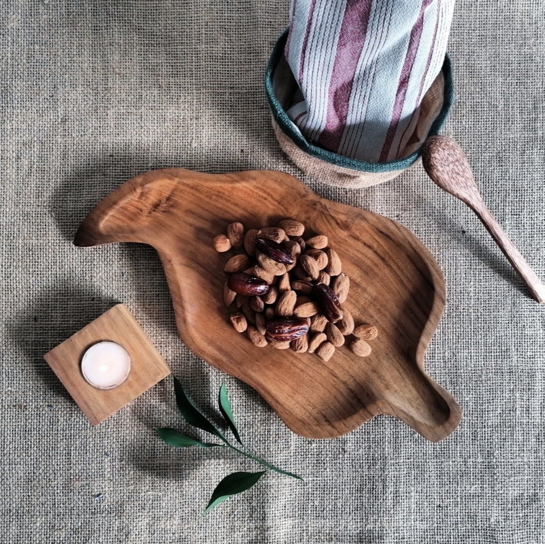 Teak Leaf Serving Tray - LV Apothecary