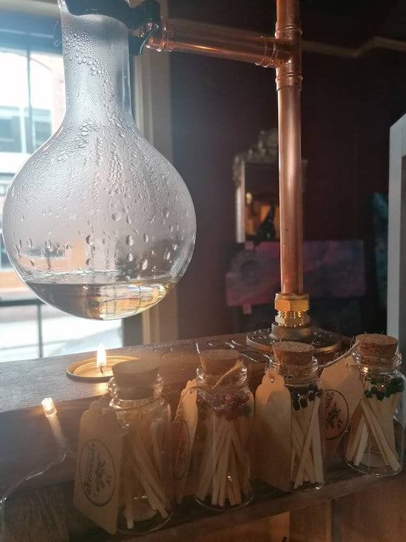 Handmade Wood and Copper oil burner - 500ml flask - LV Apothecary