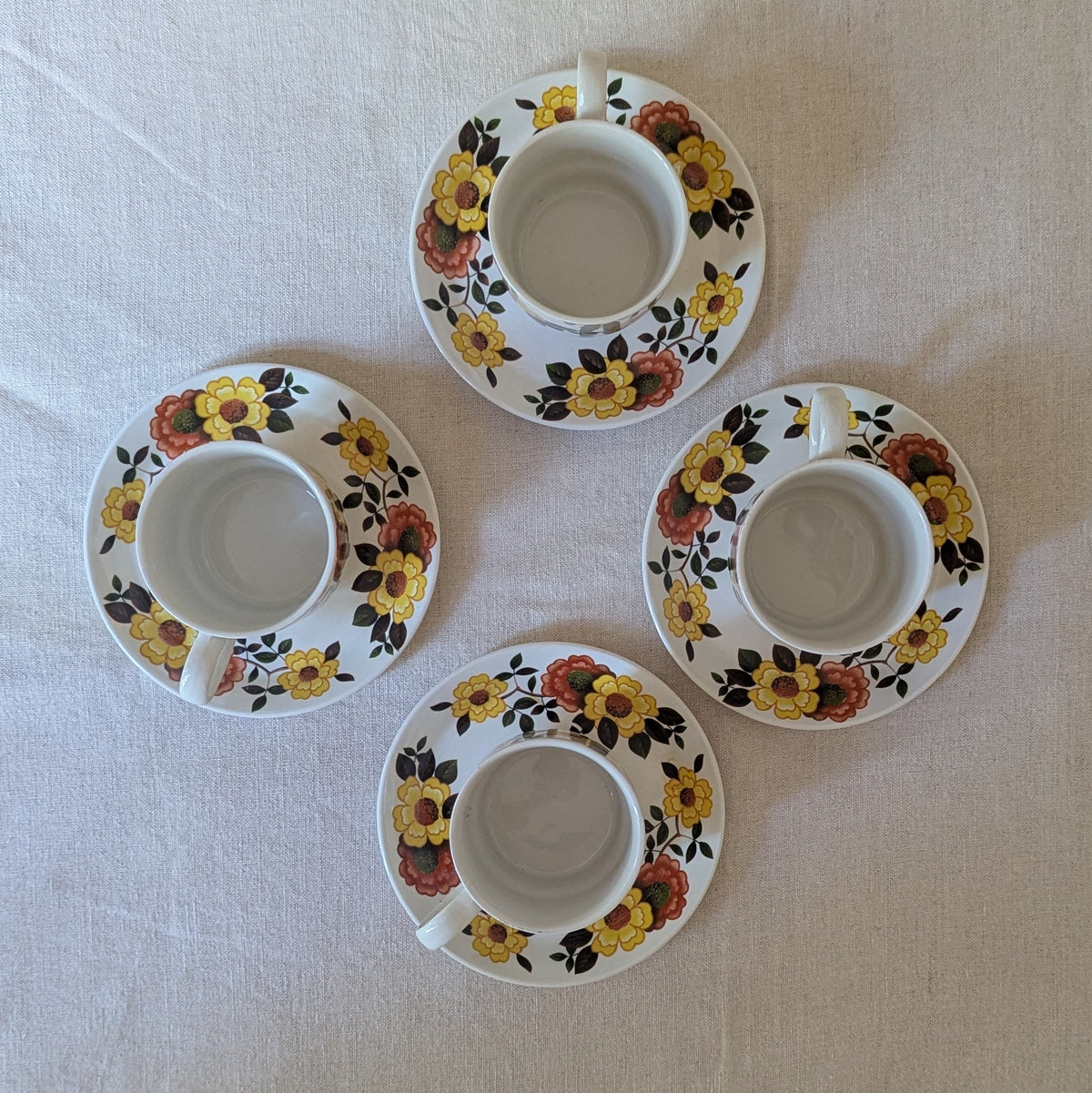 Vintage English Floral Cups & Saucers