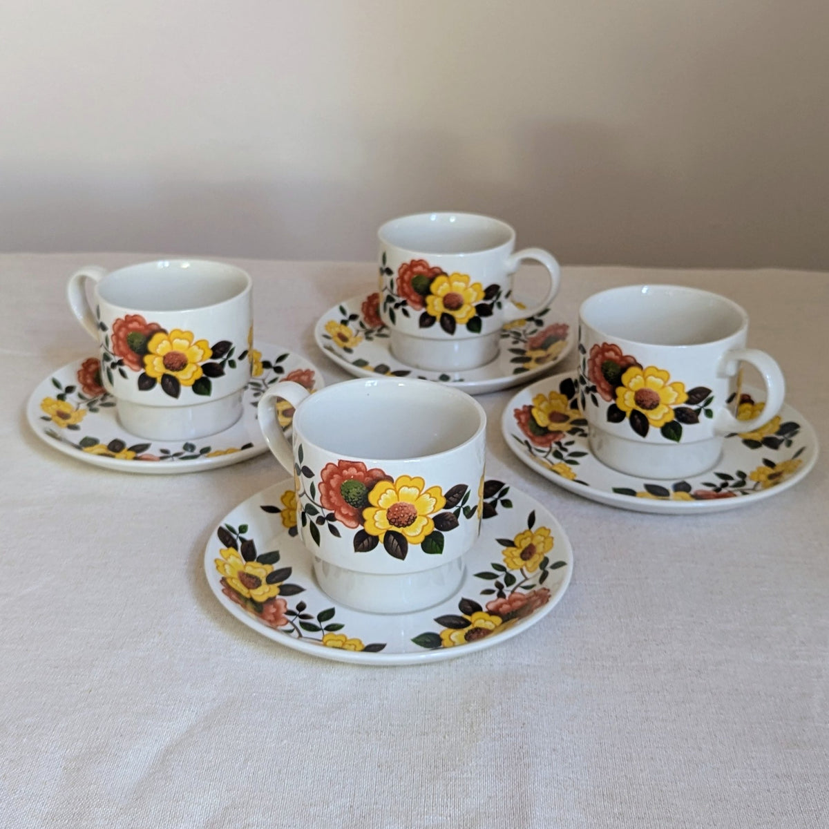Vintage English Floral Cups & Saucers